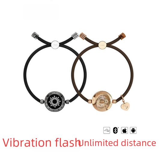 Totwoo Couples Smart Bracelet – Flash & Vibration Long Distance Connection, Titanium Steel