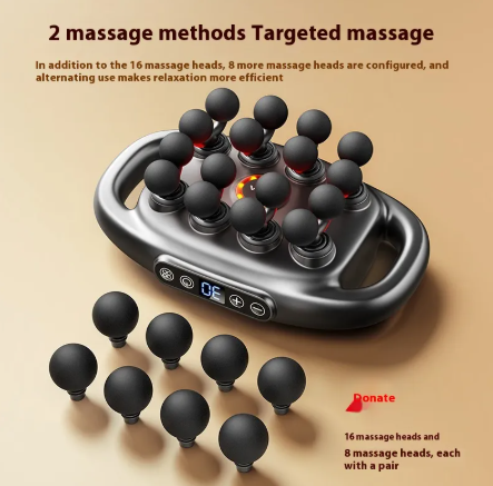 Deep Tissue Massage Gun – 30 Speed Gears, 8 or 16 Heads, Rechargeable