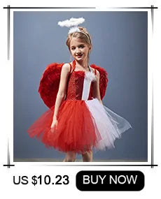 Black Cat Halloween Costume Kids Animal Fancy Tutu Dress with Ears Headband Baby Girls Cosplay Clothes Birthday Party Outfits