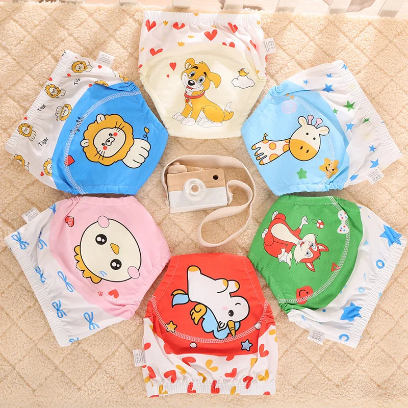 5pcs Baby Cotton Training Panties Waterproof Reusable Cloth Diapers Potty Training Underwear Nappies for Toddlers