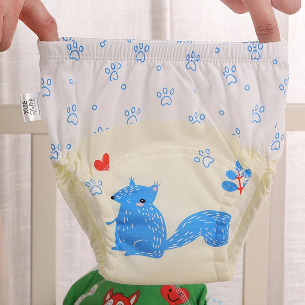 5pcs Baby Cotton Training Panties Waterproof Reusable Cloth Diapers Potty Training Underwear Nappies for Toddlers
