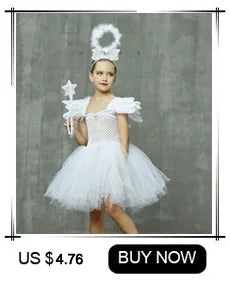 Black Cat Halloween Costume Kids Animal Fancy Tutu Dress with Ears Headband Baby Girls Cosplay Clothes Birthday Party Outfits