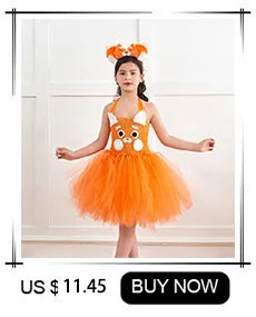 Black Cat Halloween Costume Kids Animal Fancy Tutu Dress with Ears Headband Baby Girls Cosplay Clothes Birthday Party Outfits