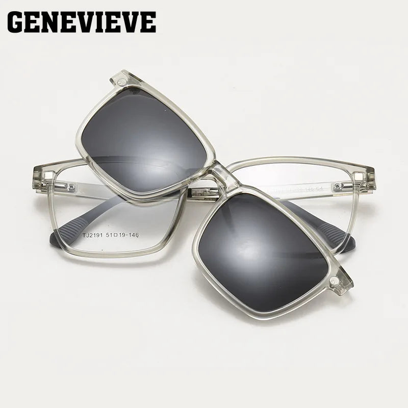 GENEVIEVE Magnetic Clip-On Glasses – Polarized Sunglasses & Anti-Blue Light Lens, Unisex