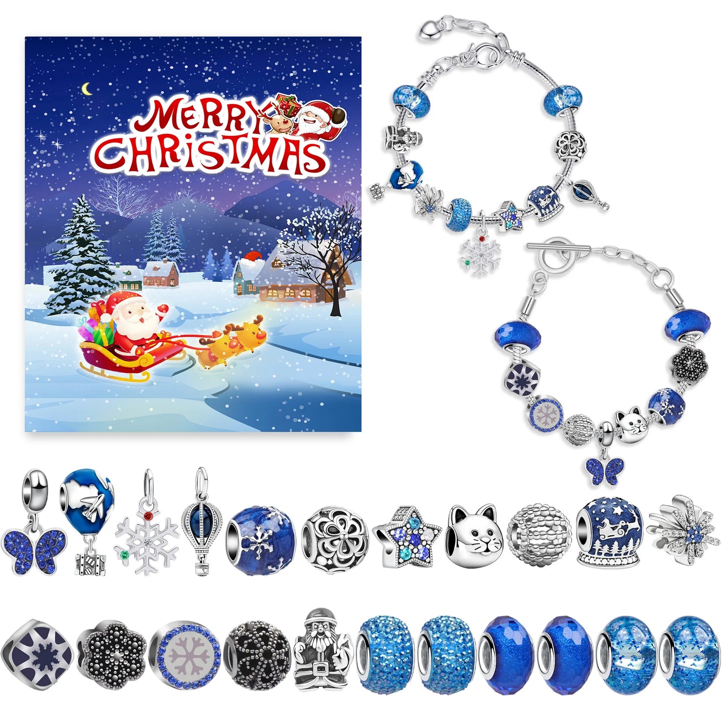 Christmas Advent Calendar Jewelry Gift Set for Girls – 24 Days of Rings, Necklaces & Earrings