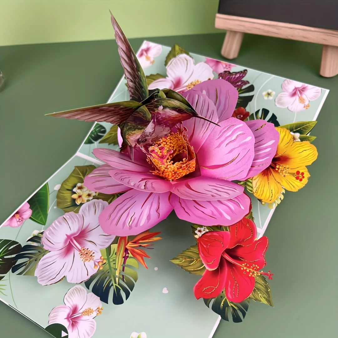 3D Pop-Up Greeting Card - Floral Design for Teachers, Parents, Grandparents & Friends - for Birthdays,Mother's Day, Thanksgiving