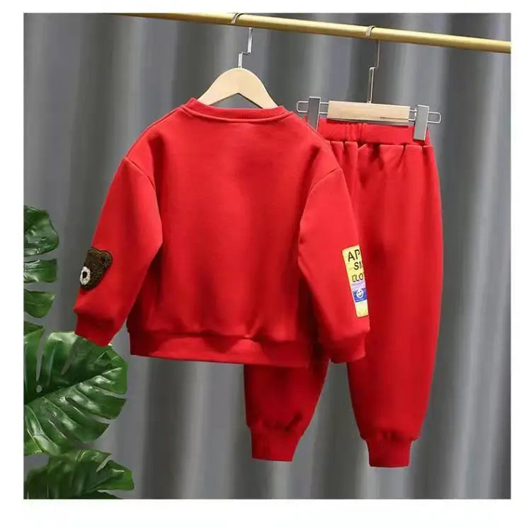Children Clothes Set  Spring and Autumn New Kids Boy  Baby Cartoon  Sweater Pants 2pcs Boys And Girls Sports Clothing Suit