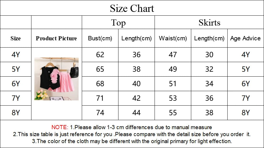 Prowow Girl School Outfit Flutter Sleeve Front Bow T-shirt and Vintage Printed Skirt Summer 2pcs Set For Children Clothing Girls