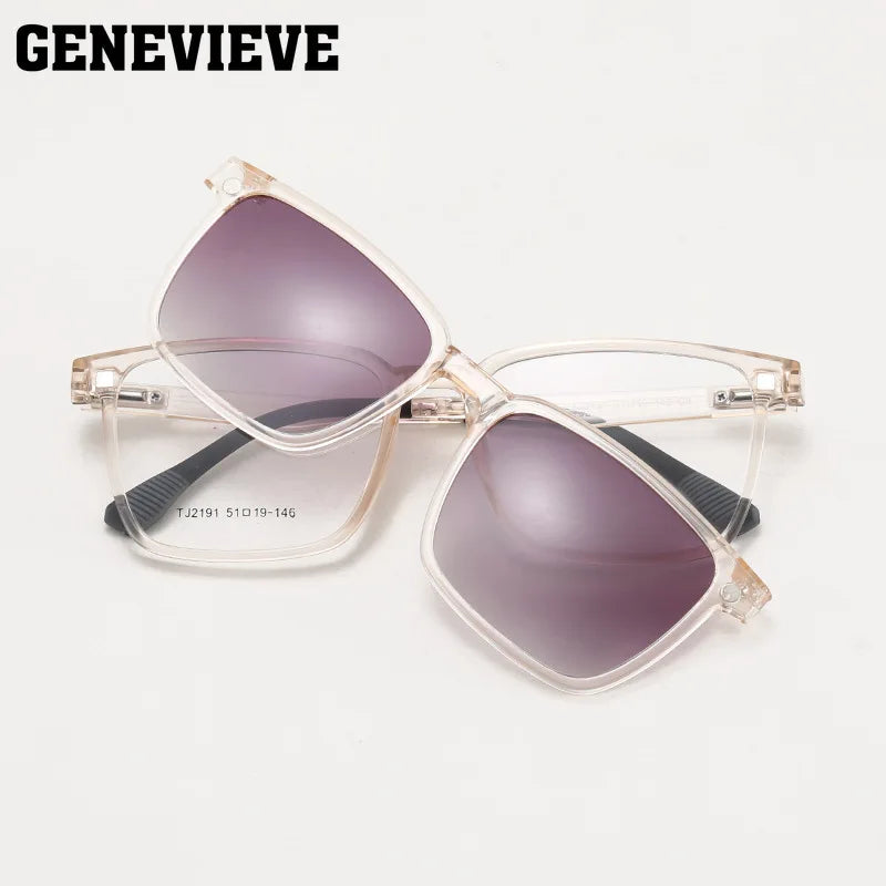 GENEVIEVE Magnetic Clip-On Glasses – Polarized Sunglasses & Anti-Blue Light Lens, Unisex