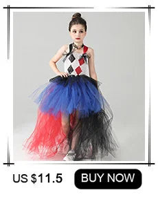 Black Cat Halloween Costume Kids Animal Fancy Tutu Dress with Ears Headband Baby Girls Cosplay Clothes Birthday Party Outfits