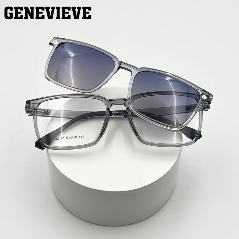 GENEVIEVE Magnetic Clip-On Glasses – Polarized Sunglasses & Anti-Blue Light Lens, Unisex