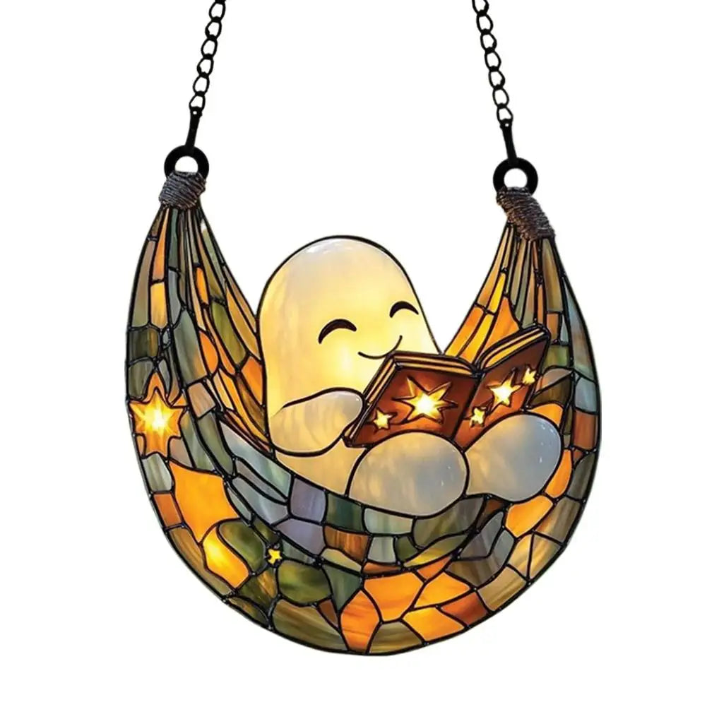 Cute Halloween Ghost Ornaments – Spooky 2D Acrylic Bath & Home Decor Hanging Set