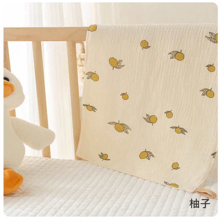 Cotton Muslin Baby Face Bear Towel Long Burp Cloth for Newborn Kindergarten Hand Towels Infant Drooling Bib Washcloth Baby Items