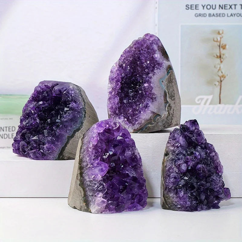 Natural Amethyst Cluster Ornament, a Valentine'S Day And Thanksgiving Gift for Family And Friends, Suitable for Home And Office