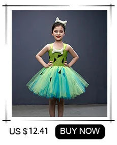 Black Cat Halloween Costume Kids Animal Fancy Tutu Dress with Ears Headband Baby Girls Cosplay Clothes Birthday Party Outfits
