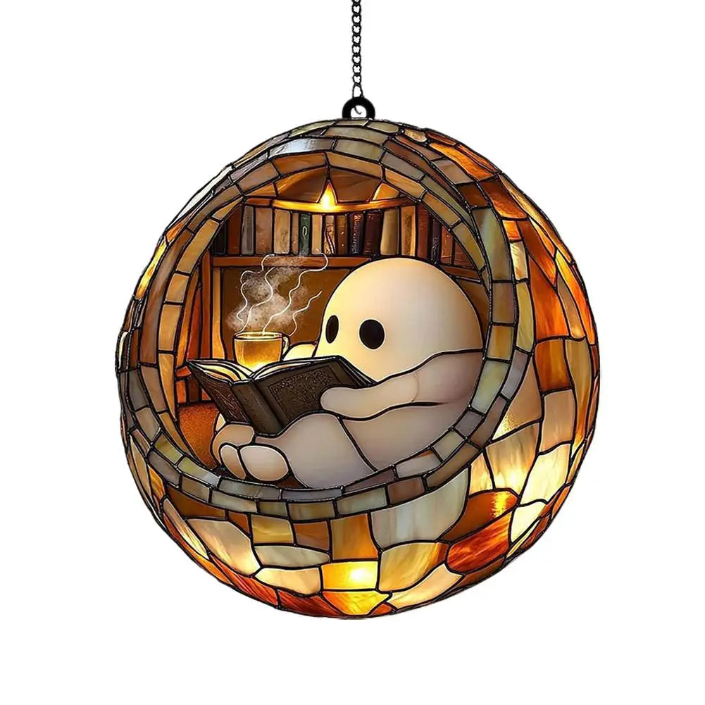 Cute Halloween Ghost Ornaments – Spooky 2D Acrylic Bath & Home Decor Hanging Set