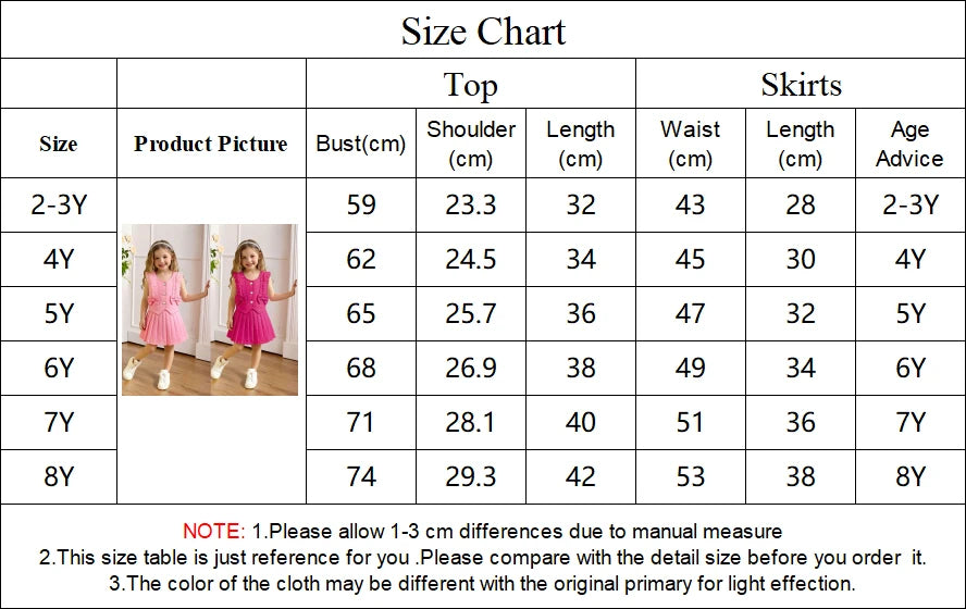 Prowow Girl School Outfit Flutter Sleeve Front Bow T-shirt and Vintage Printed Skirt Summer 2pcs Set For Children Clothing Girls