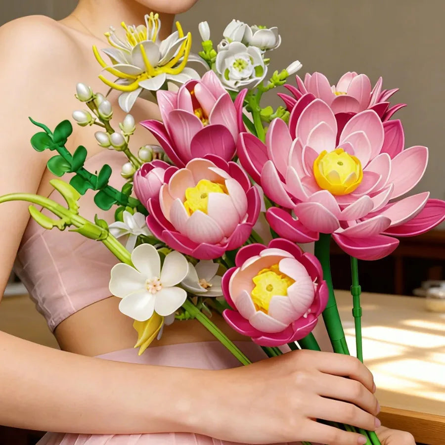 Everlasting Pink Lotus DIY Bouquet Kit – Botanical Home Decor, Mother's Day & Valentine's Gift