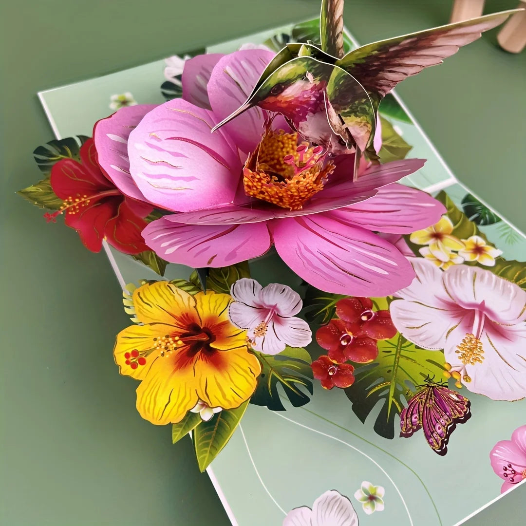 3D Pop-Up Greeting Card - Floral Design for Teachers, Parents, Grandparents & Friends - for Birthdays,Mother's Day, Thanksgiving