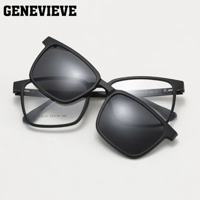 GENEVIEVE Magnetic Clip-On Glasses – Polarized Sunglasses & Anti-Blue Light Lens, Unisex