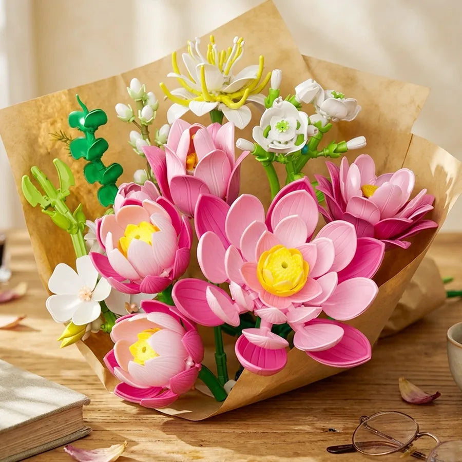 Everlasting Pink Lotus DIY Bouquet Kit – Botanical Home Decor, Mother's Day & Valentine's Gift