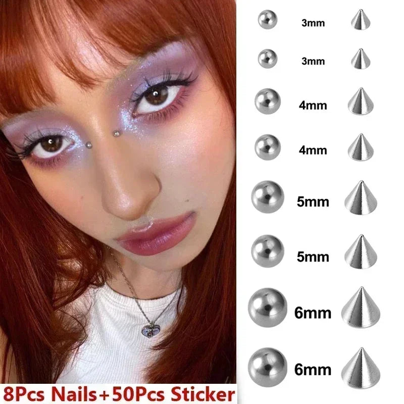 Fake Piercing Sticker Set – 180pcs No-Hole Nose, Lip, Ear & Belly Button Jewelry