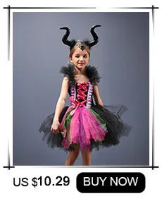 Black Cat Halloween Costume Kids Animal Fancy Tutu Dress with Ears Headband Baby Girls Cosplay Clothes Birthday Party Outfits
