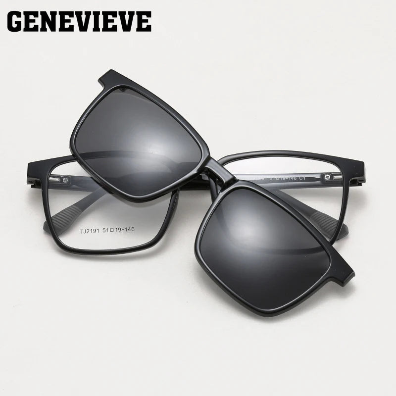 GENEVIEVE Magnetic Clip-On Glasses – Polarized Sunglasses & Anti-Blue Light Lens, Unisex