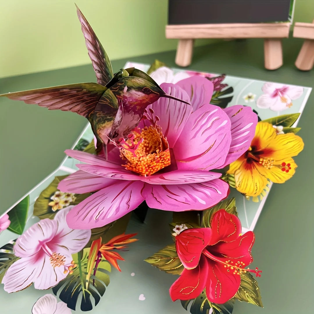 3D Pop-Up Greeting Card - Floral Design for Teachers, Parents, Grandparents & Friends - for Birthdays,Mother's Day, Thanksgiving