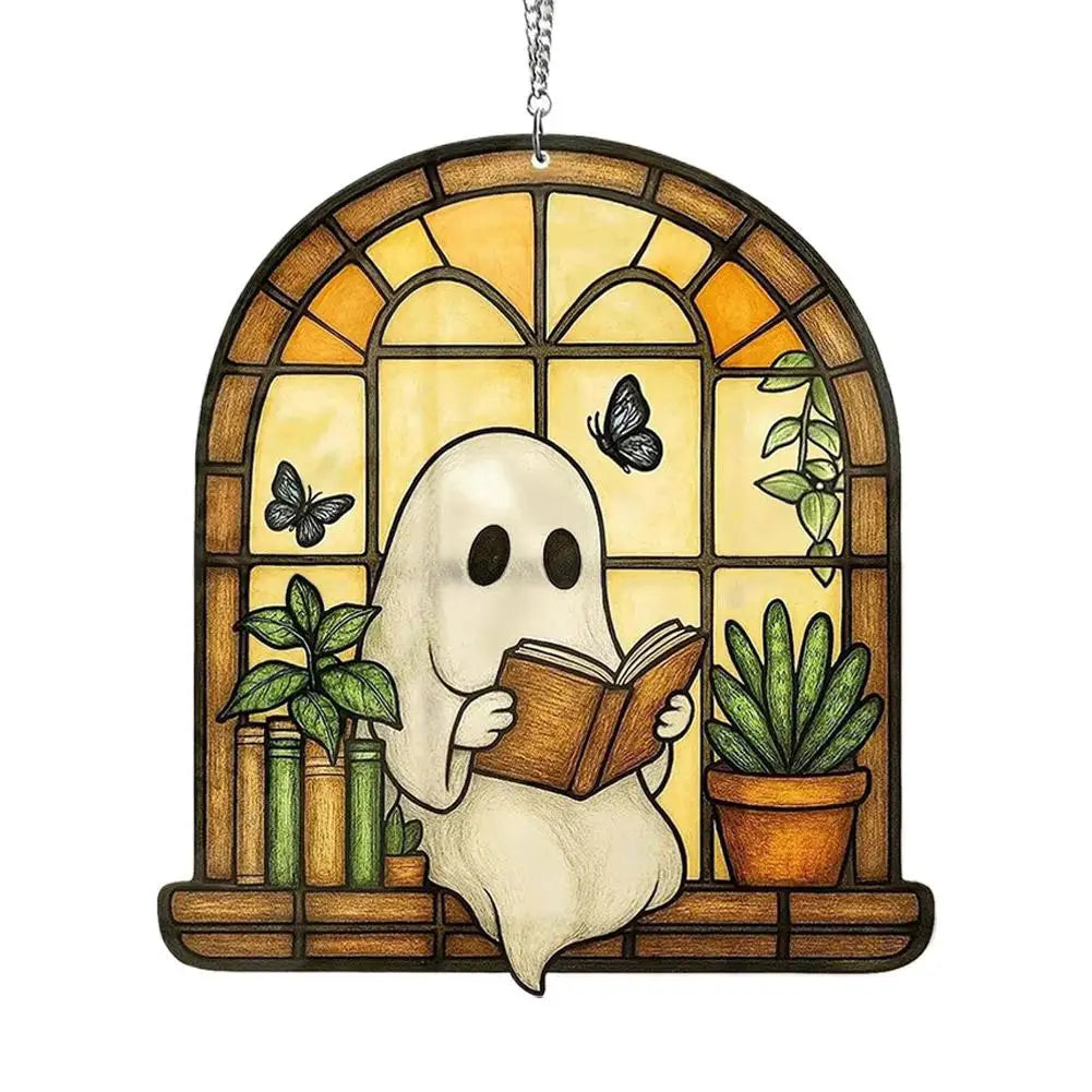 Cute Halloween Ghost Ornaments – Spooky 2D Acrylic Bath & Home Decor Hanging Set