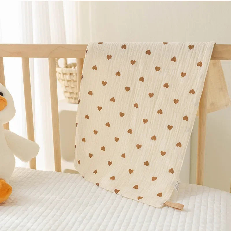 Cotton Muslin Baby Face Bear Towel Long Burp Cloth for Newborn Kindergarten Hand Towels Infant Drooling Bib Washcloth Baby Items