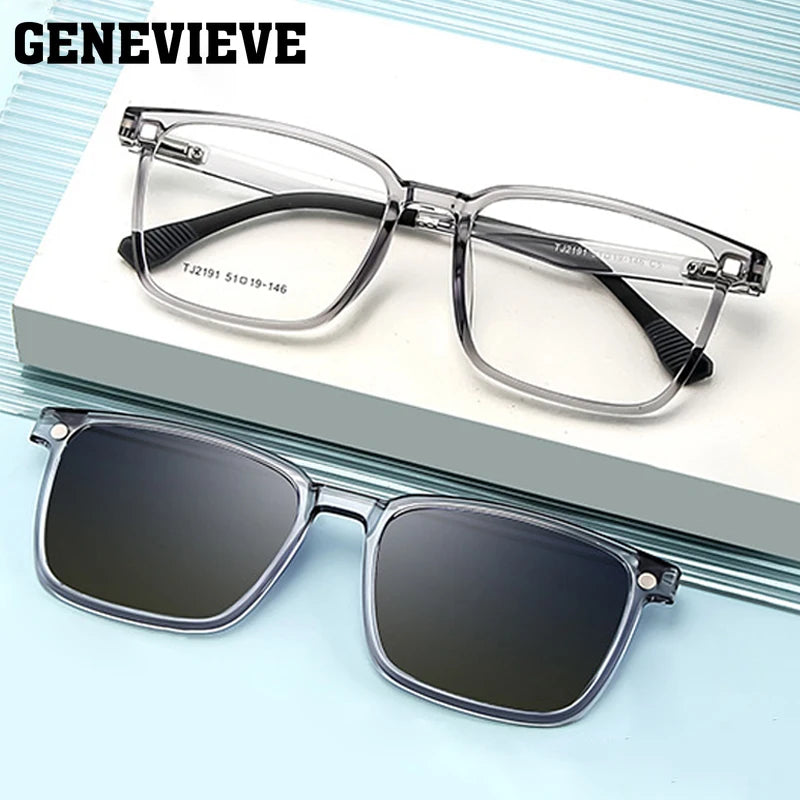 GENEVIEVE Magnetic Clip-On Glasses – Polarized Sunglasses & Anti-Blue Light Lens, Unisex