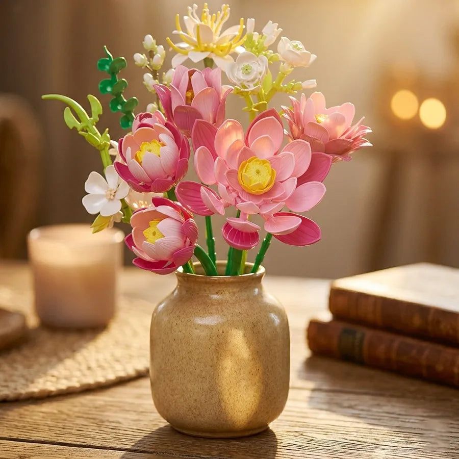 Everlasting Pink Lotus DIY Bouquet Kit – Botanical Home Decor, Mother's Day & Valentine's Gift