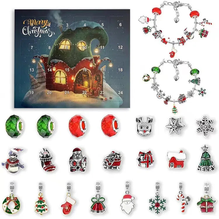 Christmas Advent Calendar Jewelry Gift Set for Girls – 24 Days of Rings, Necklaces & Earrings