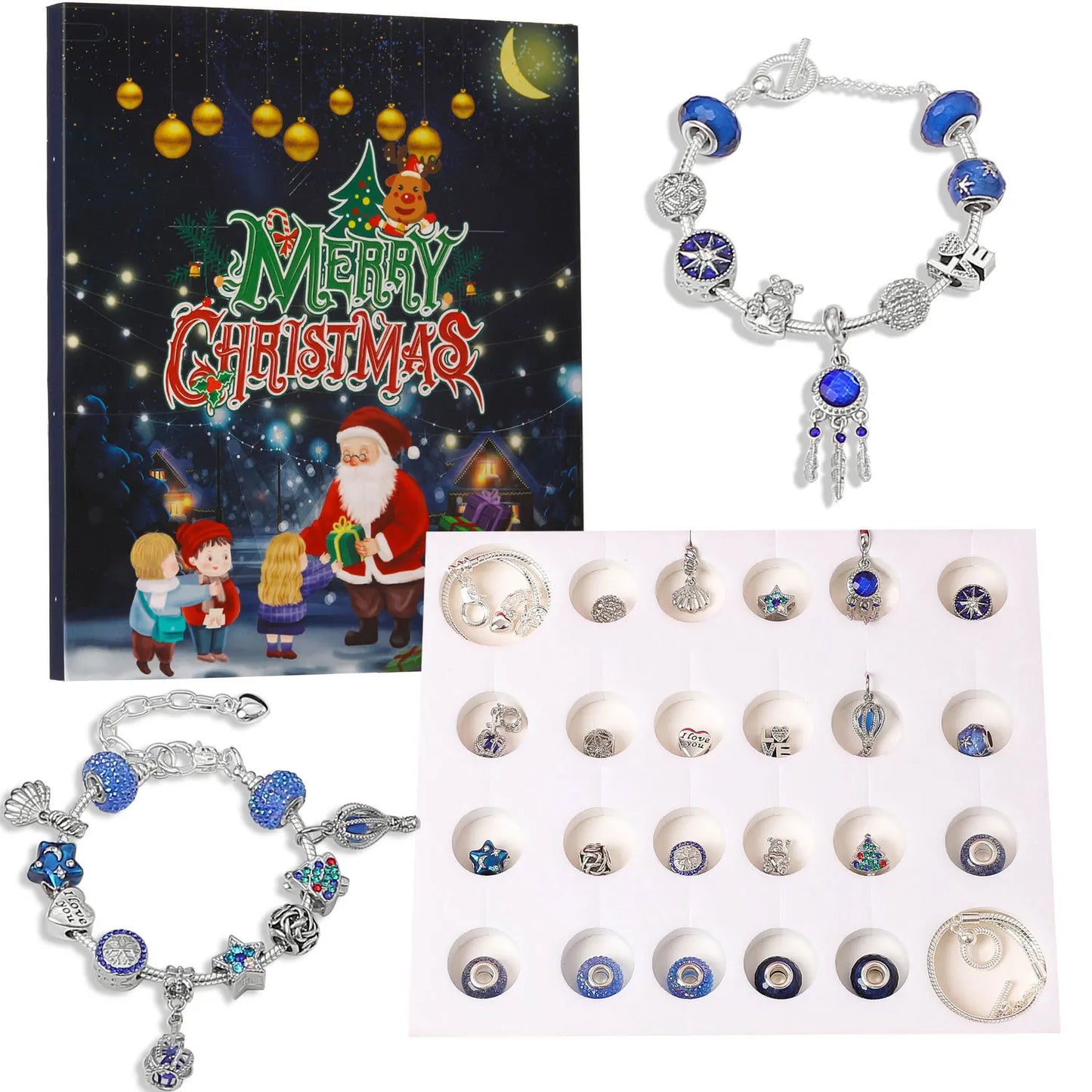 Christmas Advent Calendar Jewelry Gift Set for Girls – 24 Days of Rings, Necklaces & Earrings