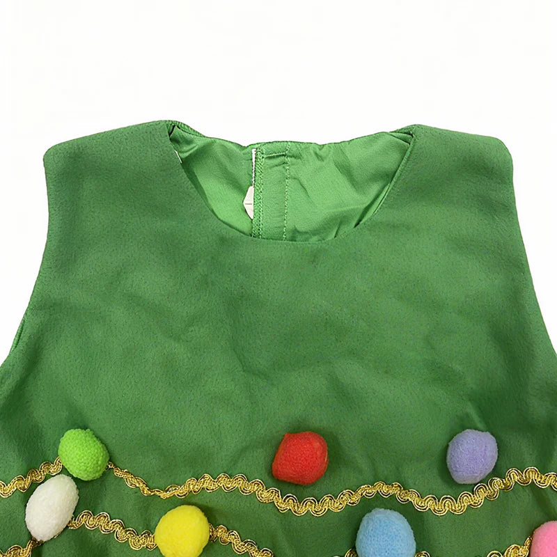 2025 New Year Kids Santa Claus Costume Girls' Christmas Dress Set Children's Cosplay Dress Carnival Party Clothes Xmas Gift
