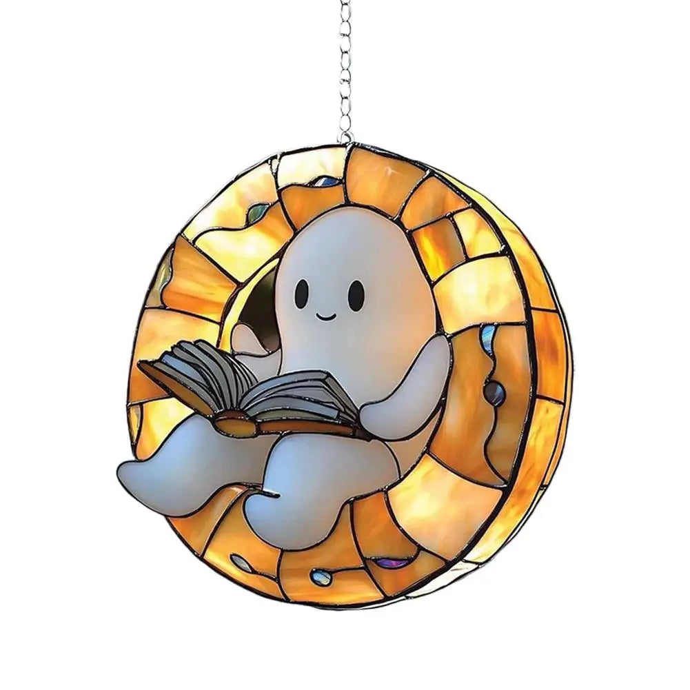Cute Halloween Ghost Ornaments – Spooky 2D Acrylic Bath & Home Decor Hanging Set