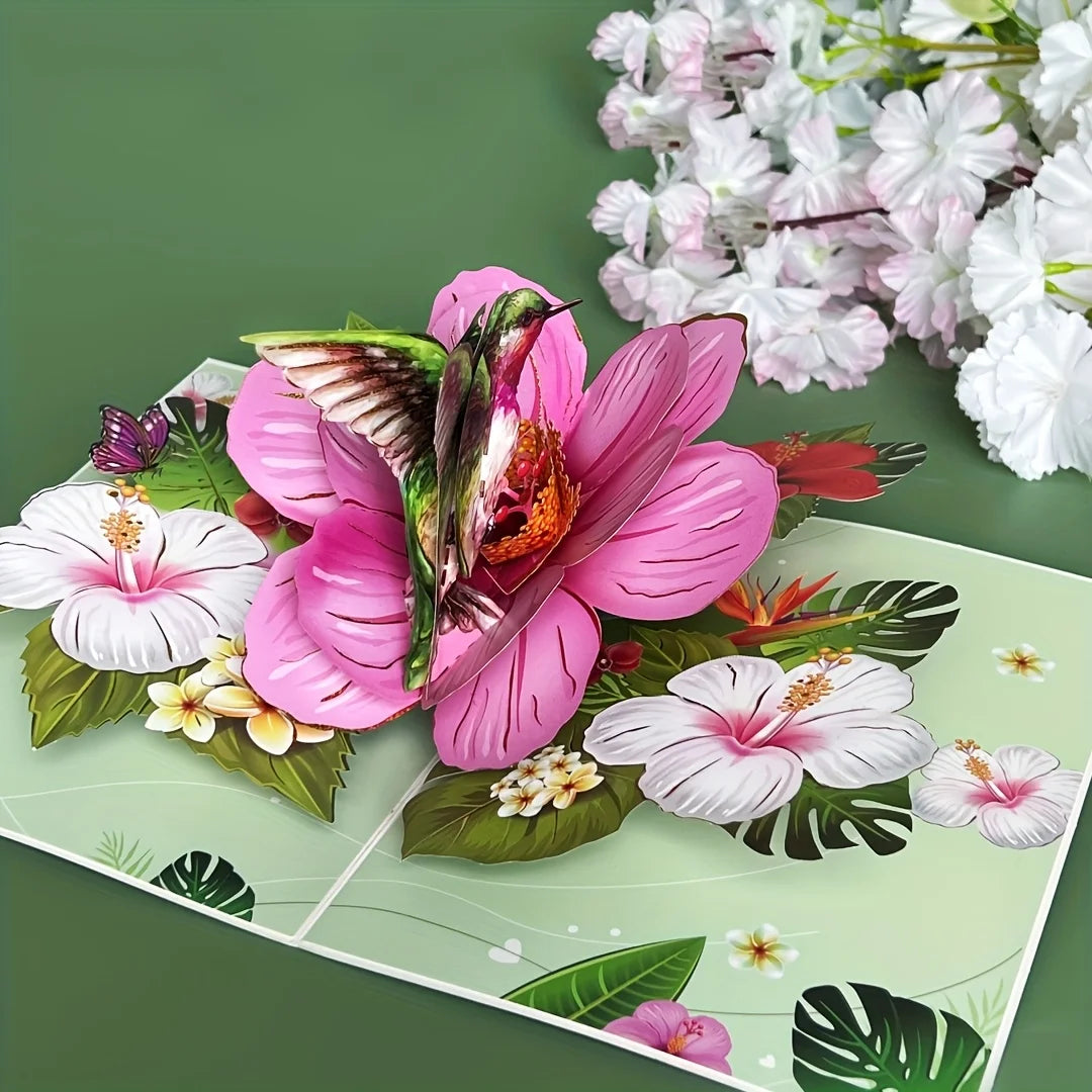 3D Pop-Up Greeting Card - Floral Design for Teachers, Parents, Grandparents & Friends - for Birthdays,Mother's Day, Thanksgiving