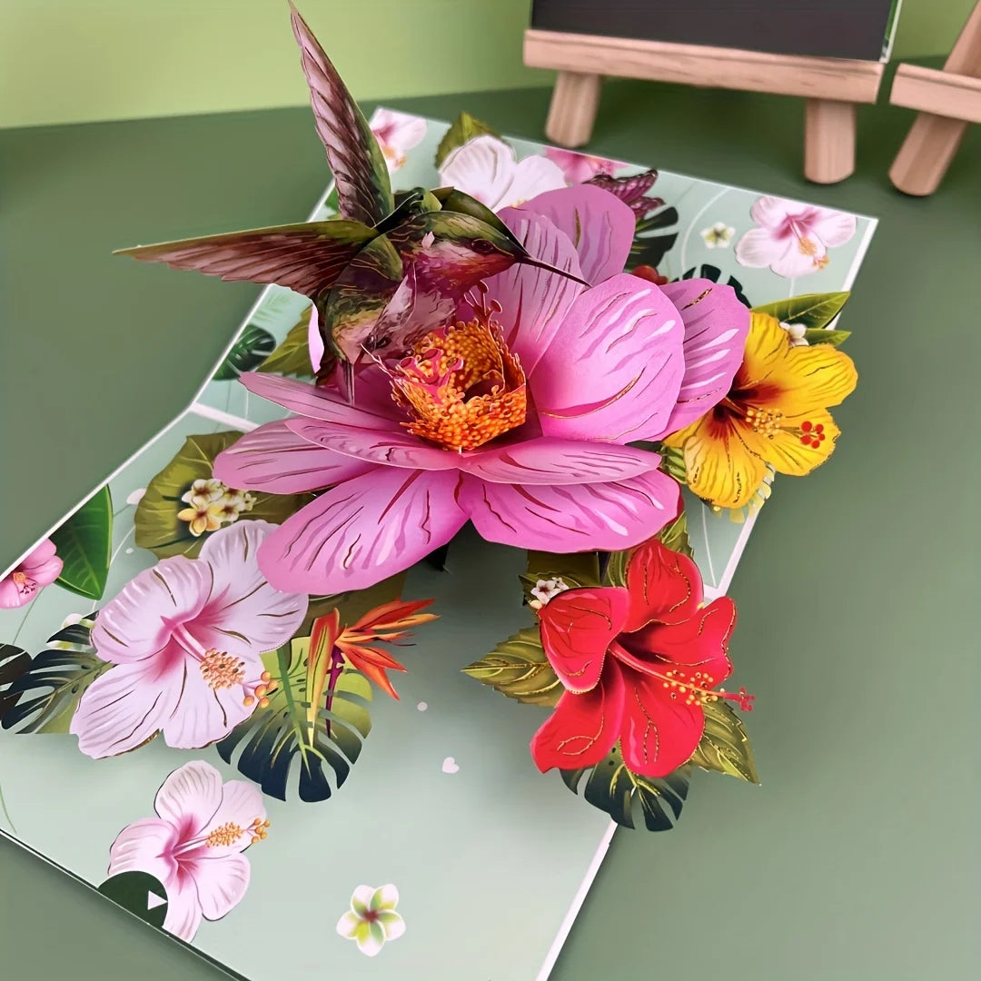 3D Pop-Up Greeting Card - Floral Design for Teachers, Parents, Grandparents & Friends - for Birthdays,Mother's Day, Thanksgiving