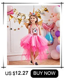 Black Cat Halloween Costume Kids Animal Fancy Tutu Dress with Ears Headband Baby Girls Cosplay Clothes Birthday Party Outfits