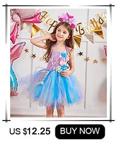 Black Cat Halloween Costume Kids Animal Fancy Tutu Dress with Ears Headband Baby Girls Cosplay Clothes Birthday Party Outfits