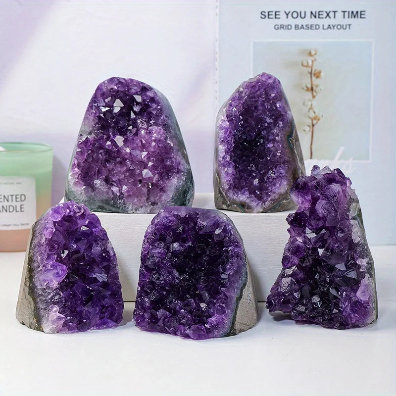 Natural Amethyst Cluster Ornament, a Valentine'S Day And Thanksgiving Gift for Family And Friends, Suitable for Home And Office