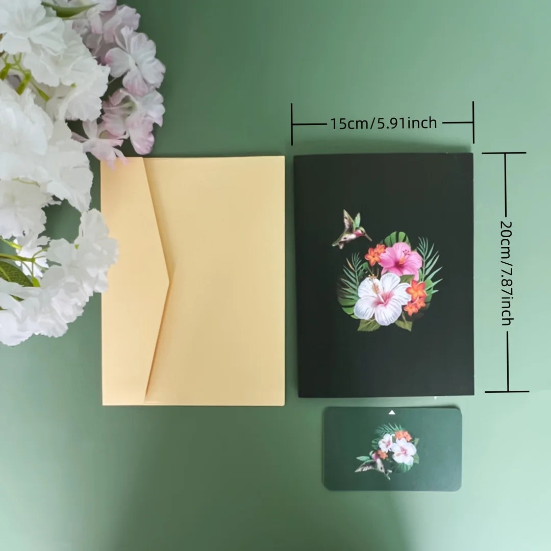 3D Pop-Up Greeting Card - Floral Design for Teachers, Parents, Grandparents & Friends - for Birthdays,Mother's Day, Thanksgiving