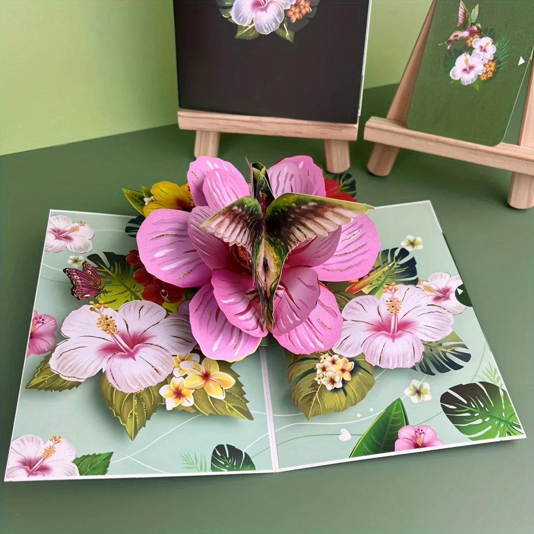 3D Pop-Up Greeting Card - Floral Design for Teachers, Parents, Grandparents & Friends - for Birthdays,Mother's Day, Thanksgiving
