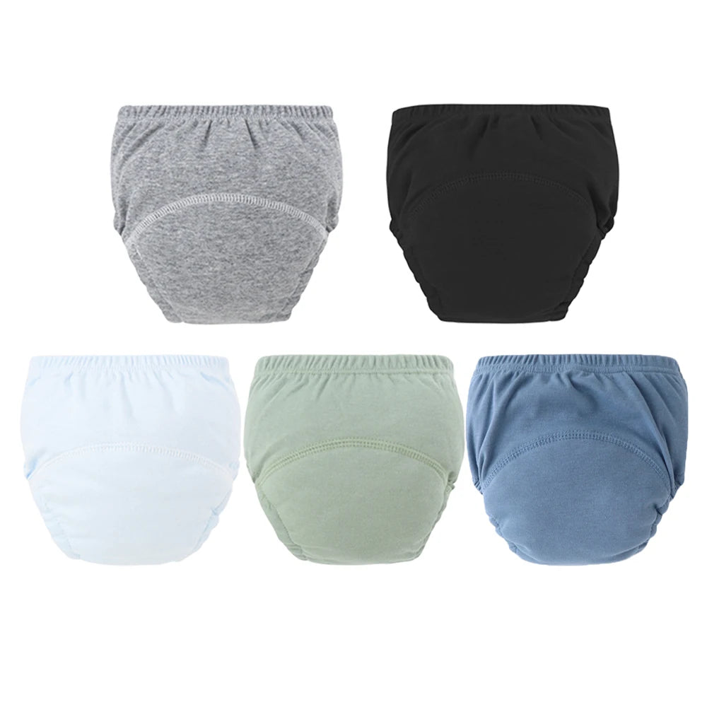 5pcs Baby Cotton Training Panties Waterproof Reusable Cloth Diapers Potty Training Underwear Nappies for Toddlers